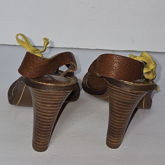 Georgina Goodman Italian Leather Heels w/ties Italian Size 38 US 7.5 - Picture 3 of 7